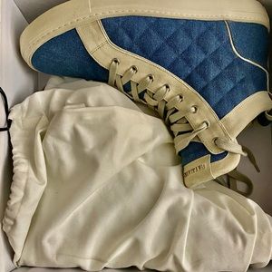 BALMAIN Men's B-Court High Top Denim Sneakers